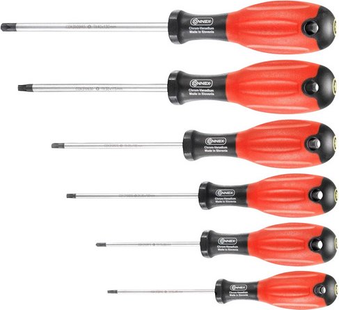 Thumbnail - CONNEX Schraubendrehersatz, Metall, T, 6-tlg., 467g - rot