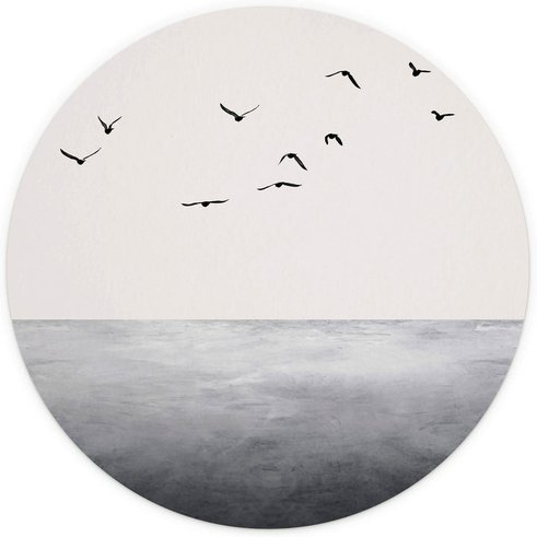 K&L Wall Art Vliestapete »Runde Vliestapete«, Kubistika Meer Horizont Urlaub, mehrfarbig, matt - bunt