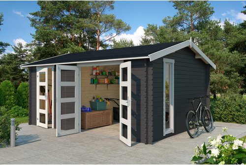 LASITA MAJA Gartenhaus »Carroz«, BxHxT: 496 x 250,8 x 403,4 cm (Außenmaße inkl. Dachüberstand), Holz - grau