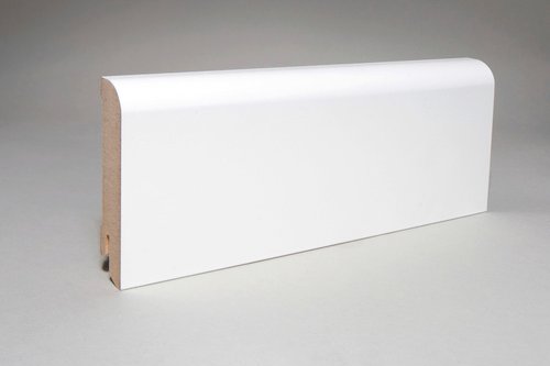 Sockelleiste, Länge: 244 cm, rund/klassisch, weiß - weiss