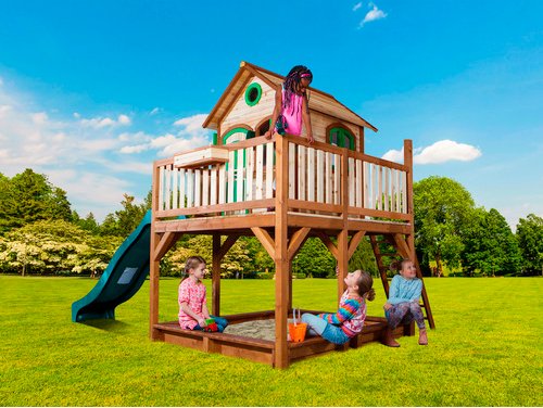AXI Kinderspielhaus »Liam«, BxHxT: 377 x 291 x 255 cm, Holz, braun/grün