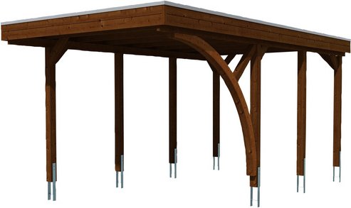 Thumbnail - SKANHOLZ Carport »Friesland Set 5«, BxT: 314 x 555 cm, Firsthöhe: 241 cm, farbbehandelt - braun