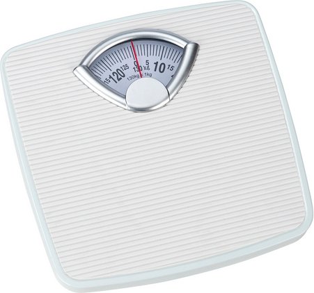 WENKO Personenwaage, BxL: 27 x 26,5 cm, max. Tragfähigkeit: 130 kg, weiß - weiss