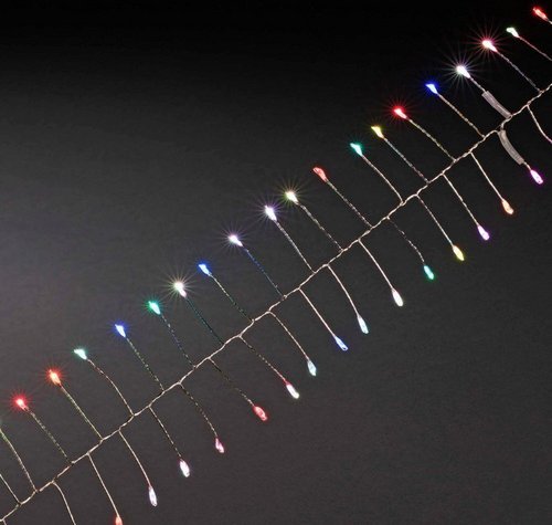 Konstsmide LED-Lichterkette, silberfarben, Kabellänge: 9,3 m - bunt
