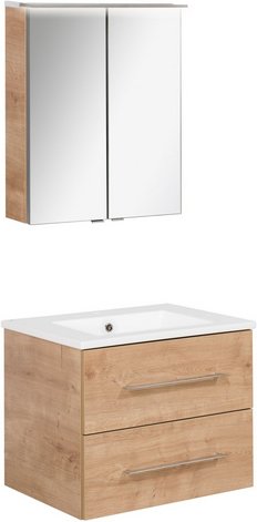 FACKELMANN Waschplatz-Set »B.PERFEKT«, 60cm SPS Asteiche - braun