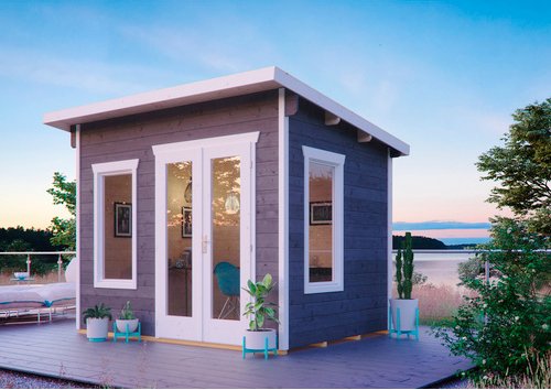 SKANHOLZ Gartenhaus »Solna«, Holz, BxT: 330 x 265 cm (Außenmaße inkl. Dachüberstand) - grau