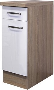 Flex-Well Küchenunterschrank »Valero«, Sonoma Eichefarben / weiß Hochglanz - weiss