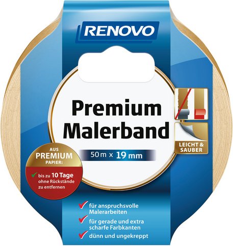 RENOVO Malerband, BxL: 19mm x 50m - orange