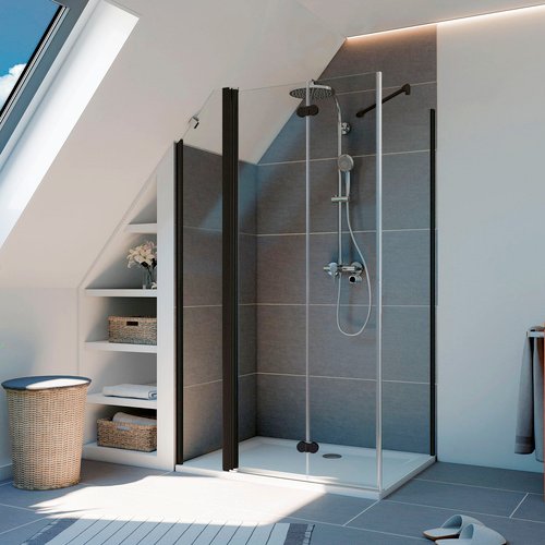 BREUER Duschkabine »Elana Komfort«, Höhe: 200 cm, schwarz, Scheibenstärke: 6 mm