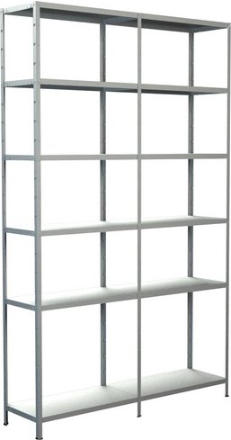 Thumbnail - SCHULTE REGALWELT Grundregal mit Anbauregal, HxBxT 230 x 140 x 35 cm, 510 kg Traglast (max.), 12 Böden - weiss