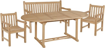 GARDEN PLEASURE Tischgruppe »SOLO«, 4-tlg., Braun, Holz