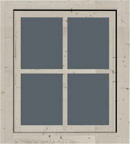 KARIBU Fenster für Gartenhäuser »28 mm«, geeignet für 28 mm Holzwand, elfenbeinweiß - weiss
