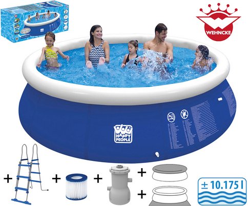 Thumbnail - HAPPY PEOPLE Rundpool, blau, ØxH: 450 x 90 cm