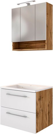 HELD MÖBEL Waschtisch-Set »LIVORNO«, 5-teilig - weiss