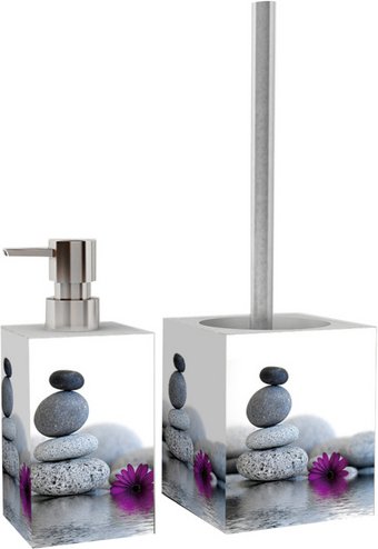 Sanilo Bad-Accessoire-Set »Energy Stones«, Grau, Rechteckig