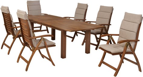 MERXX Gartenmöbel-Diningset »Paraiba«, 7 tlg., 6 Sitzplätze, Akazie - braun