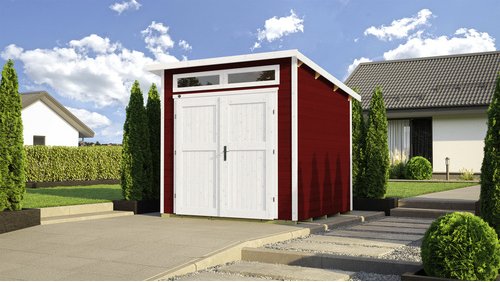 Thumbnail - WEKA Gartenhaus »264«, Holz, BxHxT: 263 x 239 x 249 cm (Außenmaße inkl. Dachüberstand) - rot