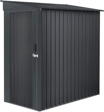 FLORAWORLD Gerätehaus, Metall, BxHxT: 172 x 190 x 103 cm (Außenmaße inkl. Dachüberstand) - grau