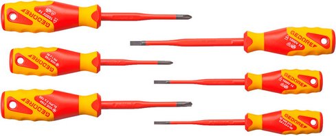 GEDORE Schraubendrehersatz, SLIM DRIVE, 6-teilig - rot | gelb