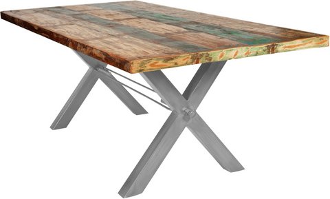 SIT Tisch »TABLES & CO«, HxT: 76,5 x 100 cm, Holz - bunt | silberfarben