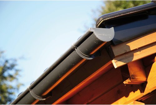 WOLFF FINNHAUS Dachrinne »421B«, Kunststoff, für Gartenhäuser - silberfarben | grau