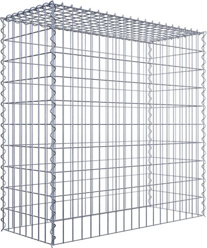 Gabiona Gabione, silbergrau, Maschenweite 5 cm x 10 cm, Spirale - silberfarben