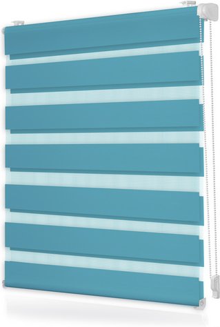 Thumbnail - Lichtblick Duo-Rollo, Klemmfix, B x L: 80 x 150 cm, Polyester, blau