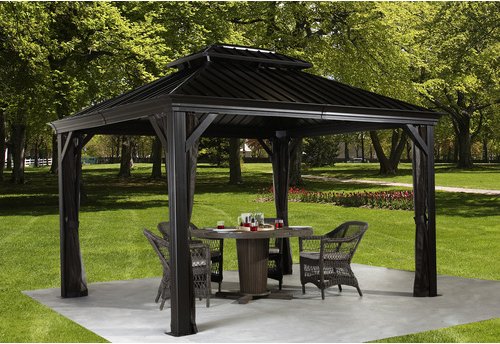 SOJAG Pavillon »Messina«, rechteckig, BxHxT: 363 x 292 x 298 cm - grau