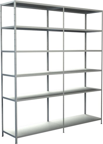 SCHULTE REGALWELT Grundregal mit Anbauregal, HxBxT 230 x 200 x 50 cm, 510 kg Traglast (max.), 12 Böden - weiss