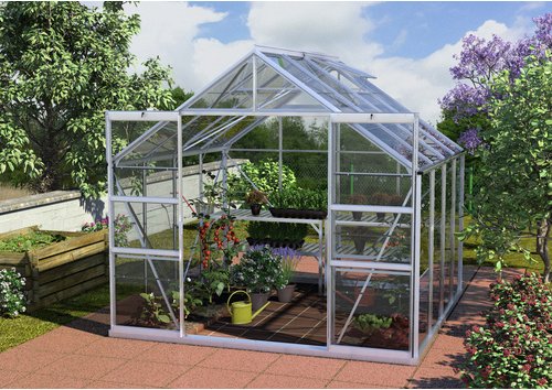 VITAVIA Gewächshaus »Mars«, 6,7 m², Aluminium/ESG Glas, winterfest - silberfarben