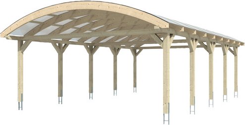 SKANHOLZ Carport »Franken«, BxT: 635 x 969 cm, Firsthöhe: 325 cm, unbehandelt - beige