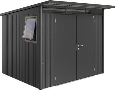 BIOHORT Gerätehaus »AvantGarde - Window Edition«, BxHxT: 260 x 218 x 260 cm (Außenmaß), Gr. A6, dunkelgrau-metallic,