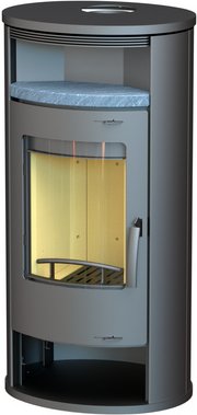 THERMIA Kaminofen »Magdeburg«, grau, Stahl, 7 kW