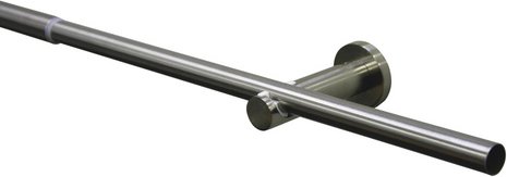 GARDINIA Gardinenstangen-Set, Metall, edelstahlfarben - silberfarben