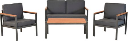 MERXX Loungeset »Kavos«, 3 tlg., 4 Sitzplätze, Aluminium - grau