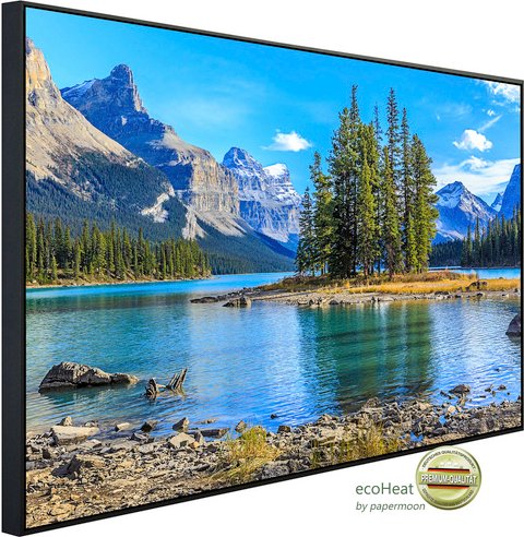 Thumbnail - papermoon Infrarotheizung »EcoHeat - Geisterinsel im Maligne See«, Matt-Effekt - bunt
