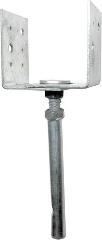 CONNEX Pfostenträger, Stahl, BxL: 75 x 75 mm - silberfarben