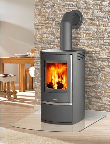 JUSTUS Kaminofen »Reno R«, schwarz, Stahl, 6 kW, Dauerbrand geeignet