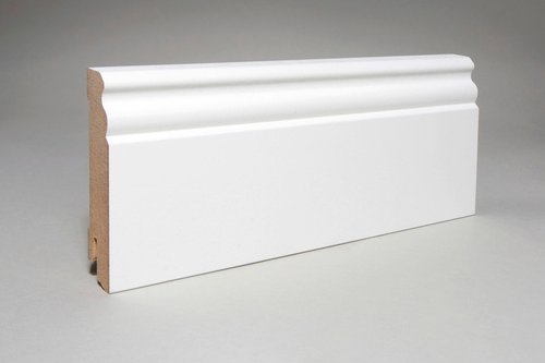 Sockelleiste, Länge: 244 cm, altdeutsch/klassisch, weiß - weiss
