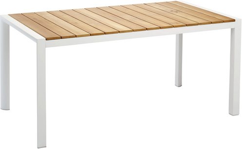 BEST Tisch »Paros«, BxHxT: 160 x 76 x 90 cm, Tischplatte: Teakholz - weiss