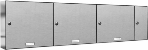 AL BRIEFKASTENSYSTEME Briefkasten, Parteien: 3, Zaundurchwurf, BxHxT: 153,155 x 34,5 x 11,6 cm - silberfarben
