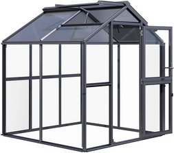 KGT Gewächshaus »Galant«, BxLxH: 2,16 x 2,08 x 2,38 m, 4,49 m², abschließbar - schwarz | grau