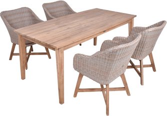 GARDEN PLEASURE Gartenmöbelset »VISALIA«, 4 Sitzplätze, max. Belastung: 110 kg - braun