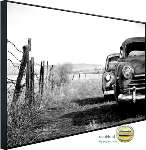 Thumbnail - papermoon Infrarotheizung »EcoHeat - Autos Schwarz + Weiss«, Matt-Effekt - bunt