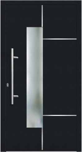 KNOCK Flügelüberdeckende Kunstoff-Haustür »Terra«, anthrazit - grau