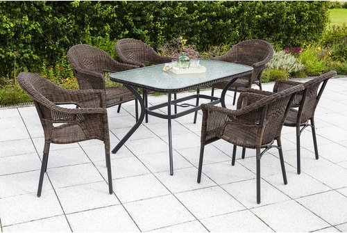 MERXX Gartenmöbelset »Ravenna«, 6 Sitzplätze, Aluminium/Kunststoff - grau