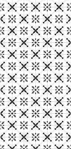 BREUER Badrückwand, Muster: Fliesenoptik Orient, Aluminium-Verbundplatte - schwarz