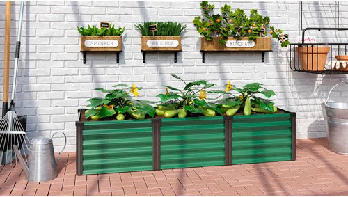 VITAVIA Hochbeet »In&Out«, BxHxL: 65 x 40,3 x 185 cm, Zincalume/Aluminium - gruen