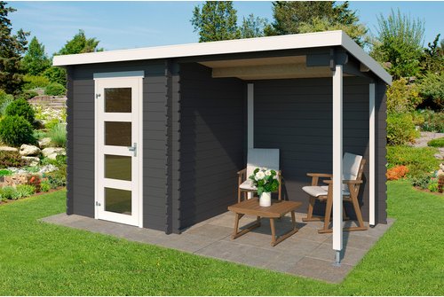 LASITA MAJA Gartenhaus »Jelle«, BxHxT: 185 x 210,9 x 213,1 cm (Außenmaße inkl. Dachüberstand), Holz - grau