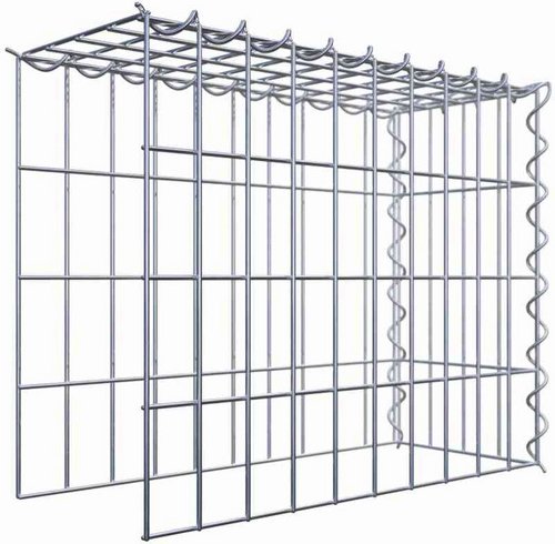 Thumbnail - Gabiona Gabione, silbergrau, Maschenweite 5 cm x 10 cm, Spirale - silberfarben